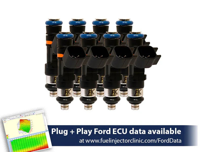 2150cc (200 lbs/hr at 43.5 PSI fuel pressure) FIC Fuel Injector Clinic Injector Set for Ford Shelby GT500 (2007-2014)(High-Z) (is404-2150h)