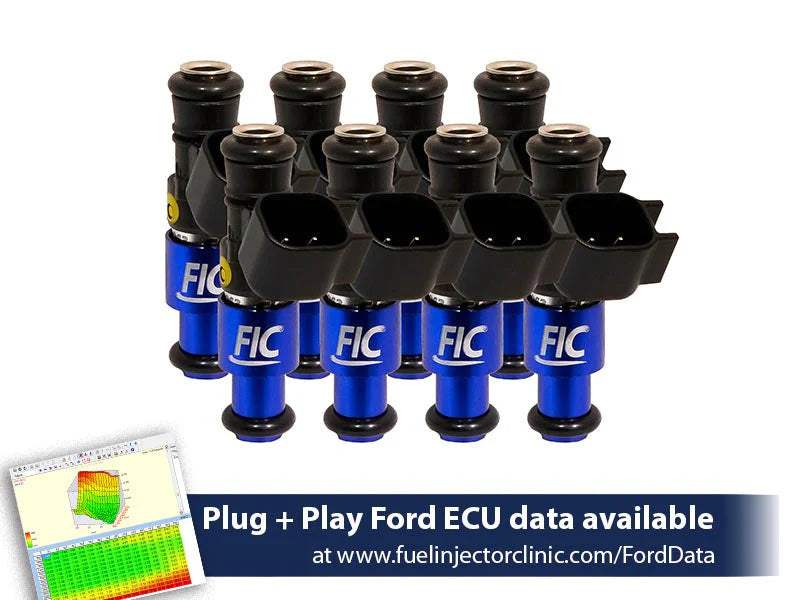 1200cc (110 lbs/hr at 43.5 PSI fuel pressure) FIC Fuel Injector Clinic Injector Set for Ford Shelby GT500 (2007-2014)(High-Z) (is404-1200h)